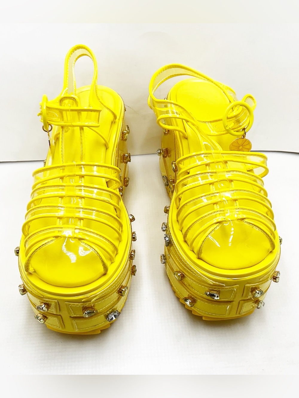 {Sugar Thrillz} Lemon Wedge Sugar Rush Jelly Platform Sandals - Picture 2 of 15